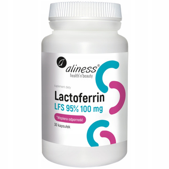 Aliness Laktoferyna LFS 95% 100mg Suplement Diety Witamina C 30 Kapsułek