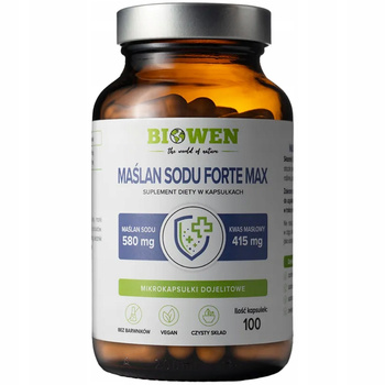 Biowen Maślan Sodu Forte Max 580mg Suplement Diety Układ Pokarmowy 100 Caps