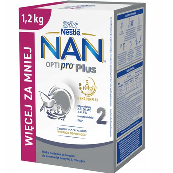 Nestle NAN Optipro 2 Plus Mleko Modyfikowane Następne Dla Dzieci HMO 1,2kg