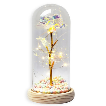 Coolstaff  Kryształowa Podświetlana Wieczna Róża W Szkle DR01