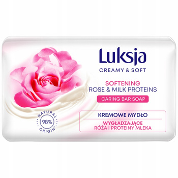 Luksja Creamy Soft Kremowe Mydło w Kostce Do Rąk Wygładzające Różane 90g