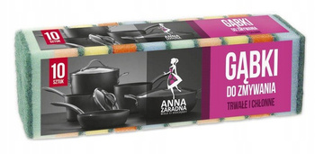 Anna Zaradna Gąbki Do Zmywania Zmywaki Do Naczyń 10 sztuk