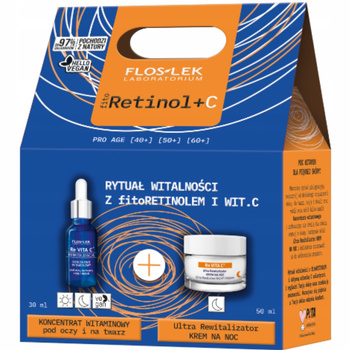 Floslek Fito Retinol +C Zestaw Kosmetyków Koncentrat i Krem Do Twarzy 40+
