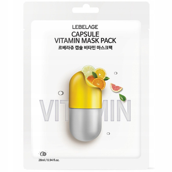 Lebelage Dr Capsule Vitamin Rozświetlająca Maseczka Do Twarzy w Płacie 28ml