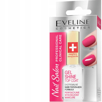 Eveline Nail Salon Shine Top Coat Nabłyszczająca Odżywka Do Paznokci 12ml