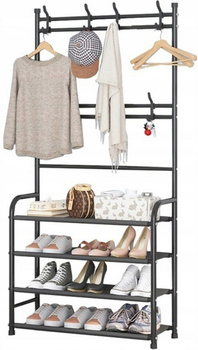 Wieszak Na Ubrania Garderoba Stojak 4 Półki Na Buty Wielofunkcyjny 152cm