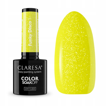 Claresa Lakier Hybrydowy Żółty z Drobinkami Funky Disco 1 Yellow Groove 5g