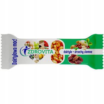 Zdrovita Daktylowa Moc Bez Cukru Fit Zdrowy Batonik Orzechy Ziemne 40g