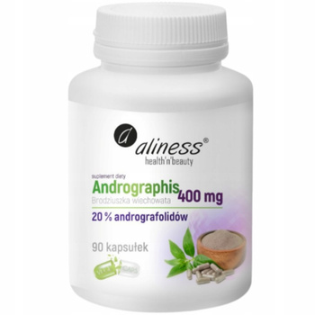 Aliness Andrographis 400mg Brodziuszka Wiechowata Oddech Odporność 90 Kaps