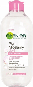 Garnier Płyn Micelarny 3w1 Skóra Wrażliwa Usuwa Makijaż Oczyszcza Koi 400ml