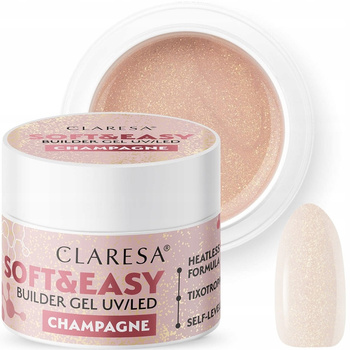 Claresa Soft Easy Builder Gel Żel Budujący Champagne Nude z Drobinką 12g