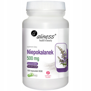 Aliness Niepokalanek 500mg Suplement Cykl Miesiączkowy Menopauza 100 Kaps