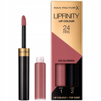 Max Factor Lipfinity 24H Trwała Pomadka Do Ust + Top Coat Róż 016 Glowing