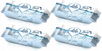 LULA BABY Delikatne Chusteczki Nawilżane Dla Dzieci 99 % Wody 4 x 72 sztuk