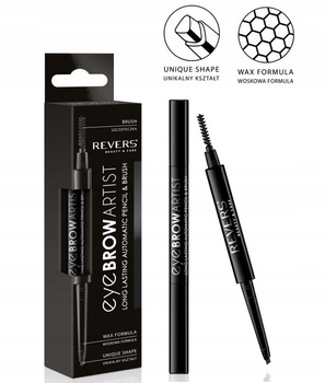 Revers Kredka Automatyczna Do Brwi Artist Black Woskowa Formuła Czarna