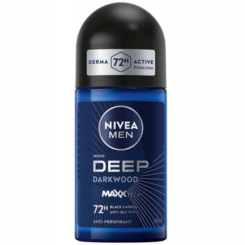 Nivea Men Deep Darkwood 72H Męski Antyperspitant w Kulce z Węglem 50ml