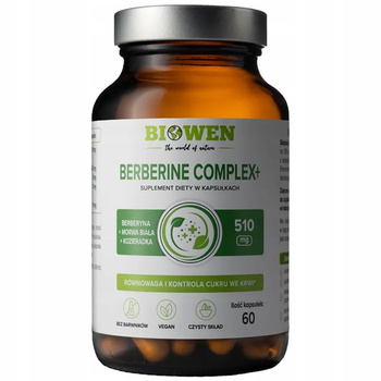 Biowen Berberine Complex 510mg Suplement Diety Kontrola Cukru 60 Kapsułek
