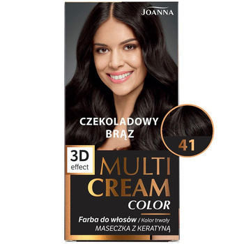 Joanna Multi Cream Color 3D Trwała Farba Do Włosów 41 Czekoladowy Brąz