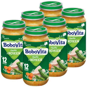Bobovita Obiadek Junior Słoiczek Risotto z Indykiem Po 12 Miesiącu 250g x 6