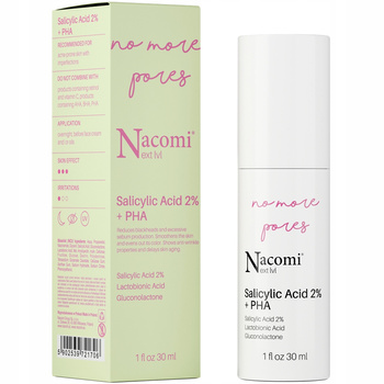 Nacomi Next Level Serum Kwas Salicylowy 2% + PHA Zaskórniki Trądzik 30ml