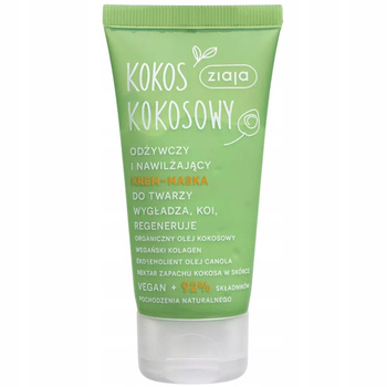 Ziaja Kokos Kokosowy Silnie Nawilżający Krem Do Twarzy Maska Na Noc 50ml