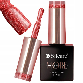 Silcare maniMore Lakier Hybrydowy Paznokci z Drobinkami Flash Red 10g