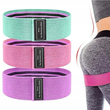 CoolStaff 3 Gumy Hip Mini Band Oporowe Do Ćwiczeń Fitness Zestaw 3 Gum Taśmy + Worek