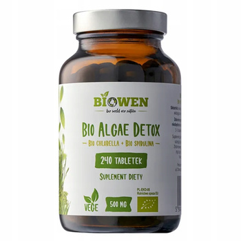 Biowen Suplement Diety BIO Algae Detox Chlorella i Spirulina 240 Tabletek