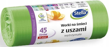 Worki Na Śmieci z Uszami Wytrzymałe 45L Zielone