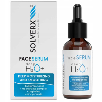 Solverx Deep H2O+ Silnie Nawilżające Serum Do Twarzy Na Dzień i Na Noc 30ml