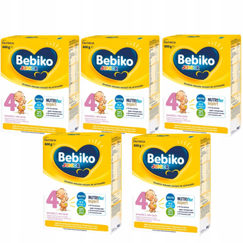 Bebiko Junior Nutriflor Expert 4 Mleko Powyżej 2 Roku 600g x 5 Kartonów