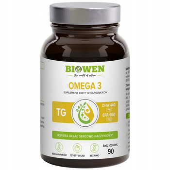 Biowen Omega 3 440mg DHA 660mg EPA Układ Odpornościowy Serce 90 Kapsułek
