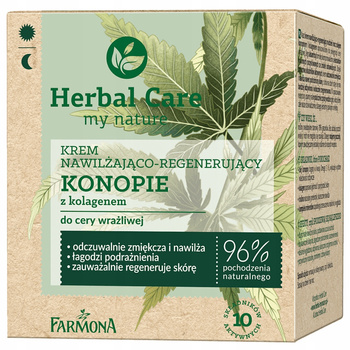 Herbal Care Regenerujący Krem Nawilżający Do Twarzy Konopie Kolagen 50ml