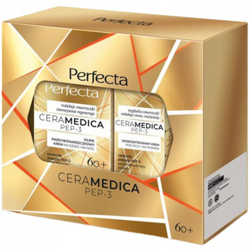 Perfecta CeraMedica PEP-3 Zestaw Kosmetyków Krem Do Twarzy i Pod Oczy 60+