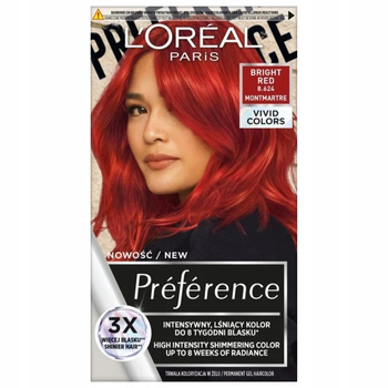 Loreal Preference Vivid Colours Trwała Farba Do Włosów 8.624 Bright Red