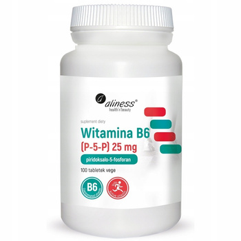 Aliness Witamina B6 P-5-P 25 mg Suplement Diety Odporność 100 Tabletek