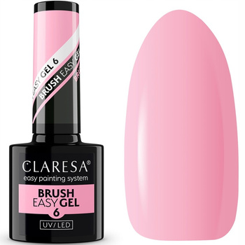 Claresa Easy Brush Gel Żel Do Paznokci w Pędzelku 6 Średni Róż Różowy 5g