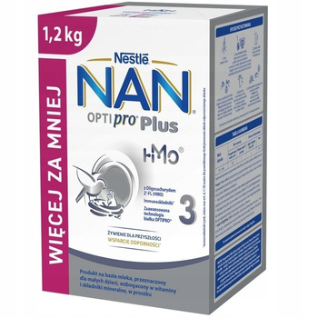 Nestle NAN Optipro 3 Plus Mleko Modyfikowane Następne Dla Dzieci HMO 1,2kg