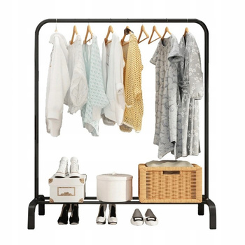 Coolstaff Wieszak Metalowy Stojak Szafa Na Ubrania z Półką Na Buty 150cm x 110 cm
