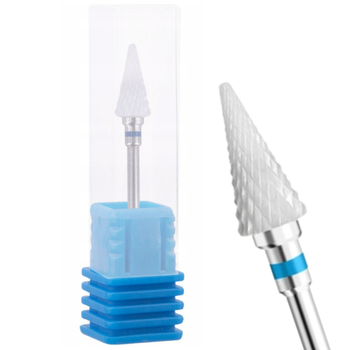 Ceramiczny Frez Do Paznokci Manicure i Pedicure Stożek Niebieski FRC500-10