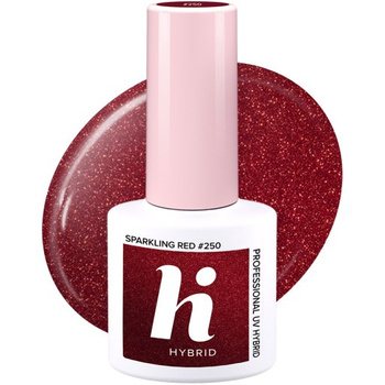 Hi Hybrid Lakier Hybrydowy 250 Sparkling Red Brokatowy 5ml
