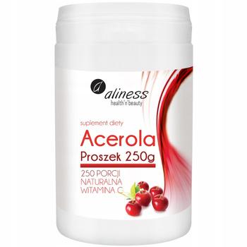 Aliness Acerola Suplement Diety Naturalna Witamina C Owocowy Proszek 250g