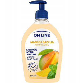 On Line Kremowe Mydło w Płynie z Pompką Oczyszczające Mango Bazylia 500ml