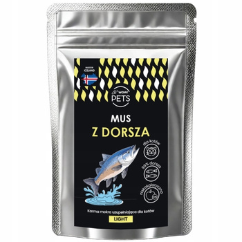 Wow Pets Niskokaloryczna Mokra Karma Dla Kota Dorosłego Mus z Dorsza 100g