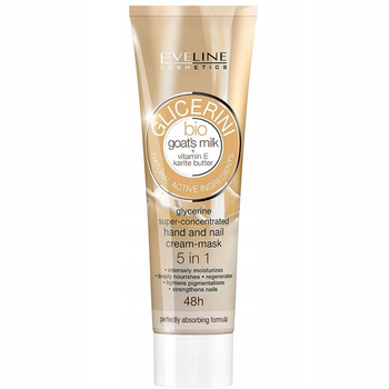 Eveline Glicerini 5w1 Krem Maska Do Rąk z Kozim Mlekiem i Witaminą E 100ml