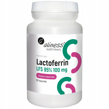 Aliness Laktoferyna LFS 95% 100mg Suplement Diety Witamina C 60 Kapsułek