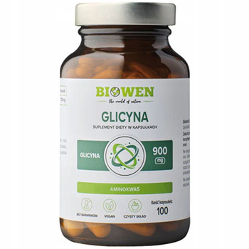Biowen Glicyna 900mg Suplement Aminokwas Wsparcie Układu Nerwowego 100 Kaps