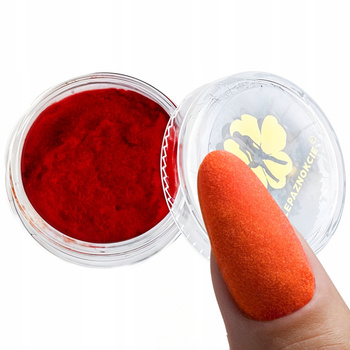 Flocked Effect Aksamit Zamszowy Pyłek Do Paznokci Manicure Zdobień Czerwony