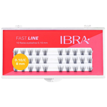 Ibra Fast Line Sztuczne Rzęsy Kępki V-Effect Skręt C 8mm Zestaw 30 Kępek