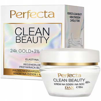 Perfecta Clean Beauty Przeciwzmarszczkowy Krem Do Twarzy z Elastyną 60+